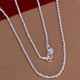 thumbnail image 4 of Collar giratorio de joyería de tendencia de estilo europeo y americano, collar de cuerda retorcida con flash Chapado en plata, 4 of 5