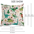 thumbnail image 2 of GZHJMY Dinosaur Christmas Throw Pillow Cases Pillow Covers 1 Pack Cushion Cases with Zipper for Sofa Couch Bedroom Christmas Winter Holiday 16x16 Inch Home Decor, 2 of 6