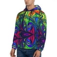 thumbnail image 3 of Kdxio Pride Rainbow Print Mens Casual Hooded Collar Drawstring Hoodies Pullover Sweatshirts Casual Long Sleeve Shirts-3X-Large, 3 of 7