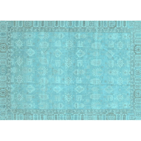 Ahgly Company Indoor Rectangle Abstract Light Blue Modern Area Rugs, 2' x 4'