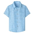 thumbnail image 3 of Tisuna Boys Summer Shirts Kids Short Sleeve Button Down Solid Color Tops Breathable Everyday Wear Tees For Toddler And Tweens 1-11 Years, 3 of 3