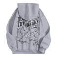 thumbnail image 6 of Fshinging Essentials Women's Hoodie Sweatshirt Letter Shark Print Long Sleeve Drawstring With Pockets Solid Color Ladies Outfits, 6 of 6