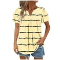 thumbnail image 2 of ATENAR T Shirts for Women Short Sleeve Casual Shirts for Women V Neck Tee Beige L, 2 of 7