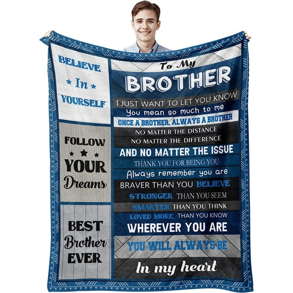 Gifts for Brother, Big Brother Gift for Brother Adult, Brother Gifts from Sister, Brother Birthday Gift, to My Brother Graduation Gift Ideas, Birthday Gifts for Brother from Brother Blankets