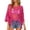 A-Hot Pink4598, variant on Crochet Topper for Women Fringe Bell Sleeve Casual Cover Up Boho Beach Everyday Blouse, Brown, Sizes One Size