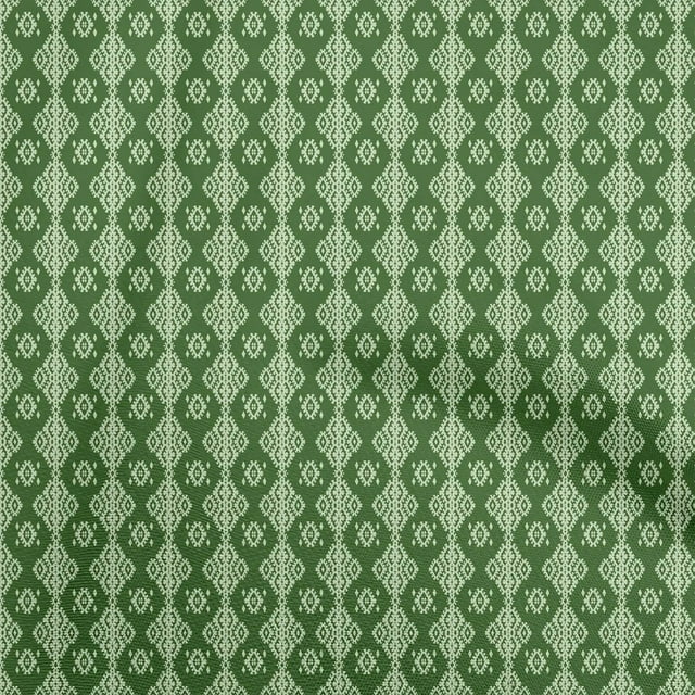 oneOone Cotton Poplin Green Fabric Geometric Craft Projects Decor Fabric Printed By The Yard 56 Inch Wide