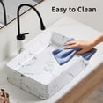 thumbnail image 4 of LiviNest Modern Vessel Sink for Bathroom Vanity: 3-in-1 Art Basin Set with Faucet & Drain - 20x14 Inch Black White Marble Porcelain Ceramic Above Counter Sink for Master Guest Bathroom, 4 of 6