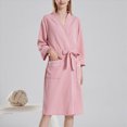 thumbnail image 6 of NOLDARES Mens Robe Cotton Terry Cloth Bathrobe Soft Towel Bath Robe(Pink,XXL), 6 of 6