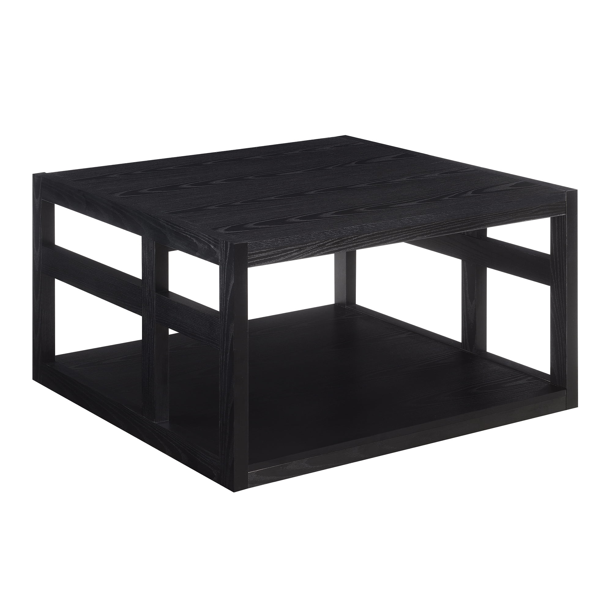 Convenience Concepts Monterey Square Coffee Table with Shelf, Black