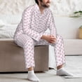 thumbnail image 7 of Lsque Pink Paw Pattern Long Sleeve Pajama Set for Men - Soft 2-Piece Sleepwear and Loungewear Set with Pockets, Comfy Nightwear-Medium, 7 of 7