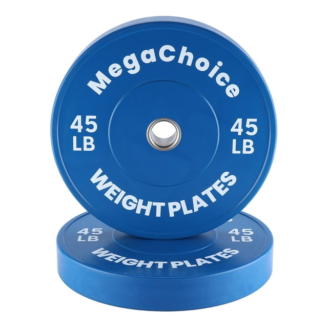 Bumper Plate Weight Set, 2*45LBS Weight Places, Standard 2" Steel Hole, Ideal for Strength Training, Powerlifting, and Functional Workouts, Blue