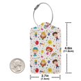 thumbnail image 2 of Rocae Childrens Party for Leather Luggage Baggage Tags ID Label Privacy Cover ID Label with Stainless Steel Loop and Address Card, 2 of 5
