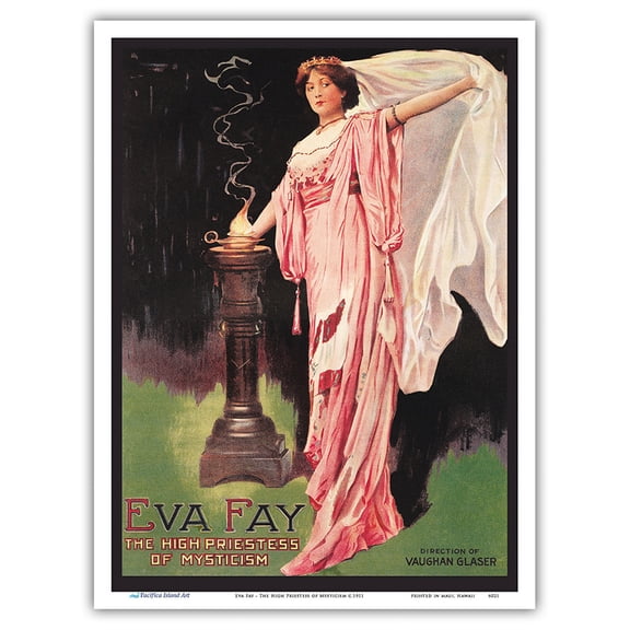 Eva Fay - The High Priestess of Mysticism - Vintage Magic Poster c.1911 - Master Art Print (Unframed) 9in x 12in