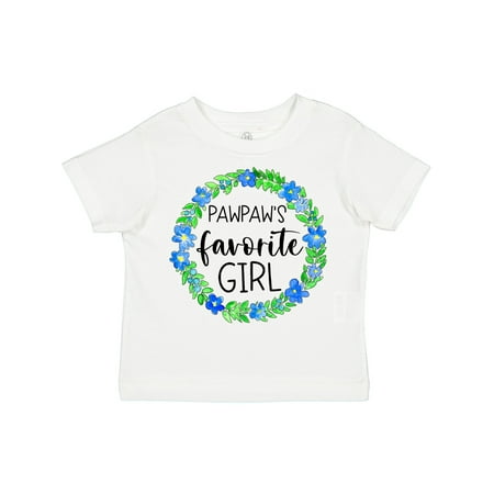 

Inktastic Pawpaw s Favorite Girl Blue Flower Wreath Gift Toddler Toddler Girl T-Shirt