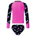 thumbnail image 2 of Alvivi Toddler Girl Rash Guard Long Sleeve Shirts with Bikini Bottoms Set 2 Piece Swimsuit Swimwear Rose 8, 2 of 7