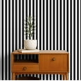 thumbnail image 2 of S4Sassy Self Adhesive Wallpaper, Black Vertical Stripes Wallpaper, Removable DIY Vinyl Wall Covering, Peel and Stick Contact Paper for Entryway Accent Wall, Easy Home Decor Solution(25"x60"), 2 of 9