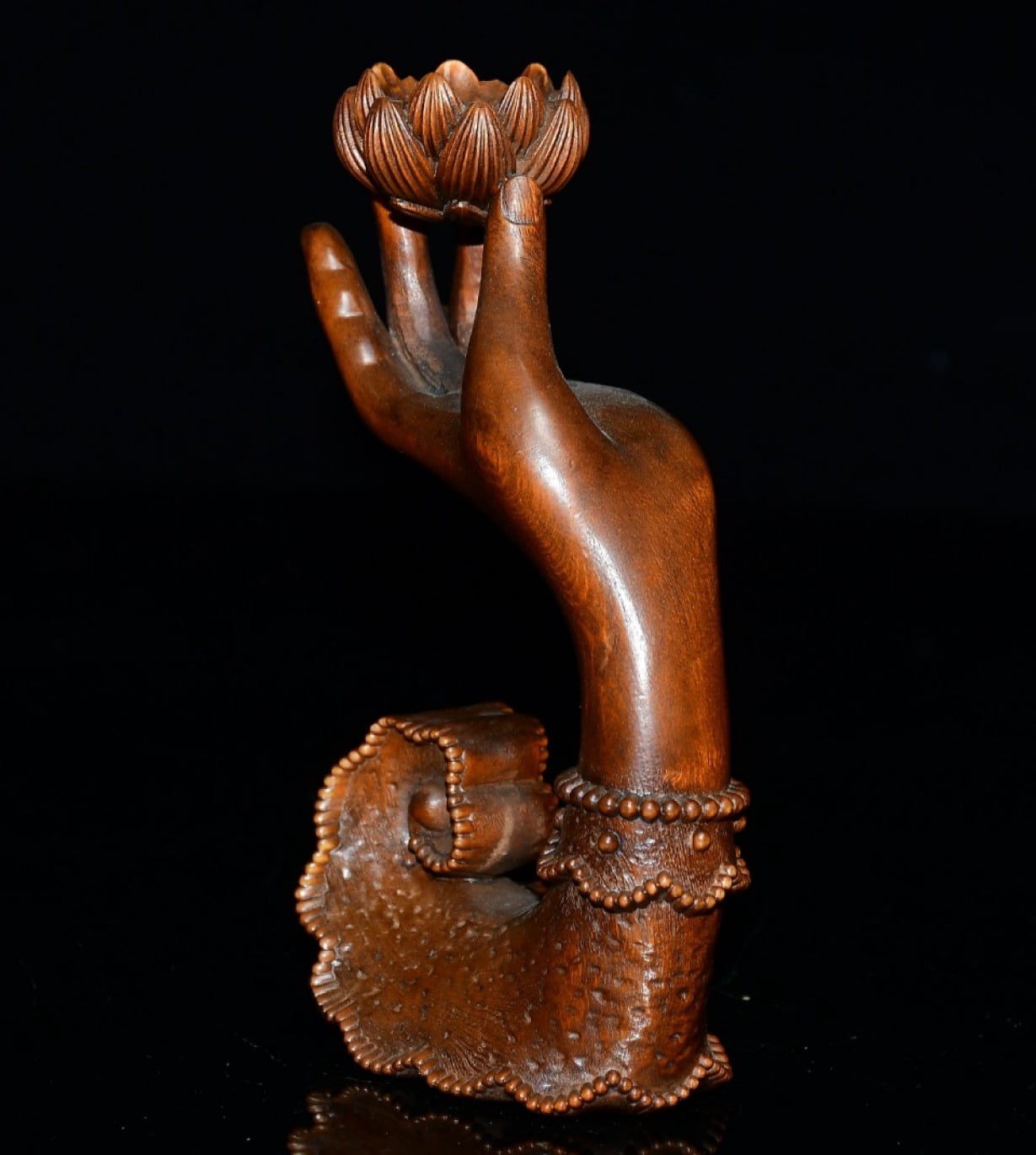 Home Decor Living Room Carved Wooden Buddha Incense Holder Lotus Buddhist Purity Serenity Blessing Enlightenment Holiness Calm