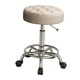 thumbnail image 5 of Taburete de bar con ruedas y altura ajustable, para salón de belleza, spa, tienda, estructura de metal, rotación de 360 ​​grados. Beige, 5 of 9