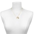 thumbnail image 2 of Delight Jewelry Gold-tone Small Crystal Cross - Large Goldtone Crystal Initial - B - Charm Necklace, 17.5"+2", 2 of 4