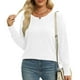 thumbnail image 2 of Top para mujer,Top de mezcla de lino para mujer, manga corta, cuello redondo, jersey informal de color liso, tejido suave y cómodo, versátil para uso diario, sopatenor, 2 of 8