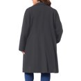 thumbnail image 3 of Agnes Orinda Women's Plus Size Long Coats Notched Lapel Double Breasted Winter Coat with Pockets 4X Dark Gray, 3 of 6