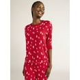 thumbnail image 4 of Joyspun Women’s Hacci Knit Tree Print Sleep Top with Long Sleeves, Sizes XS-3X, 4 of 6