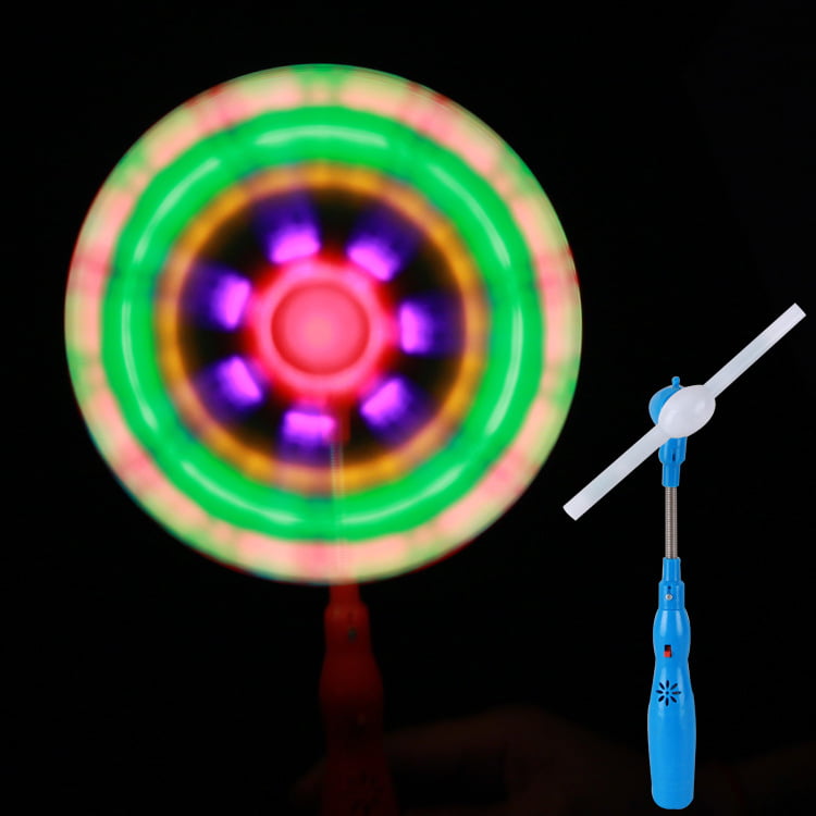 Flashing Light Up LED Spinning Windmill Glows Child Toy Music Present Gift JS 
