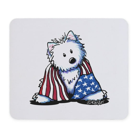 CafePress - Patriotic Westie Mousepad - Non-slip Rubber Mousepad, Gaming Mouse Pad