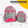J World Girls Duet 16" Backpack With Detachable Lunch Box For School