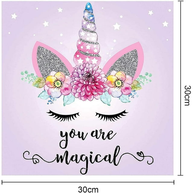 Kit de bordado de pintura de diamantes 5d Kit de arte de diamantes para niños adultos, Kit completo de pintura de diamantes bordado punto de cruz para decoración de pared de unicornio Ormromra WLJ-0046