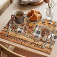 thumbnail image 3 of Welcome Fall Squirrel Placemats Set of 2, Thanksgiving Botanical Plaid Washable Wipeable Table Mats for Dining Tables, Indoor Outdoor Kitchen Place Mats for Holiday Party Table Decor, 3 of 9
