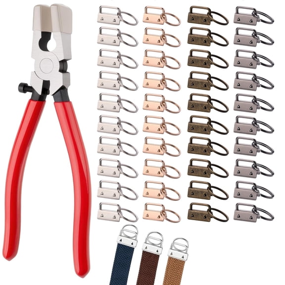 40 piece 1-inch keychain hardware set with keychain pliers | Keychain hardware, Diy keychain keychain production kit, wrist and lanyard