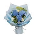 thumbnail image 1 of Moyic Ramo de punto Productos terminados Hilado único y encantador Flores tejidas Ramos de hilo tejido a mano Flores eternas Ramo de hilo Artesanía Ramo de hilo azul, 1 of 6