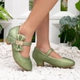thumbnail image 6 of Girls Dress Shoes Low Heel Princess Flats Mary Jane Flower Wedding Party Glitter Shoes for Kids Toddler, 6 of 9