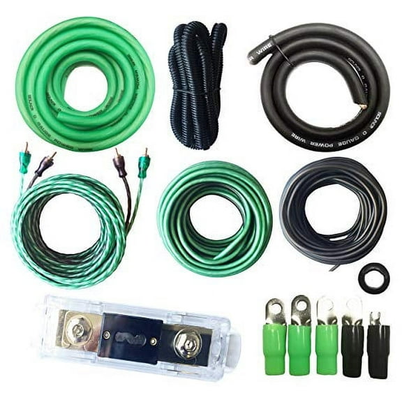 SoundBox VSK-0, 0 Gauge AWG Amplifier Install Wiring Amp Kit, 20' Wire - 5500W