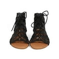thumbnail image 4 of Qupid DH79 Women Leatherette Open Toe Hollow Out Lace Up Gladiator Sandal, 4 of 6