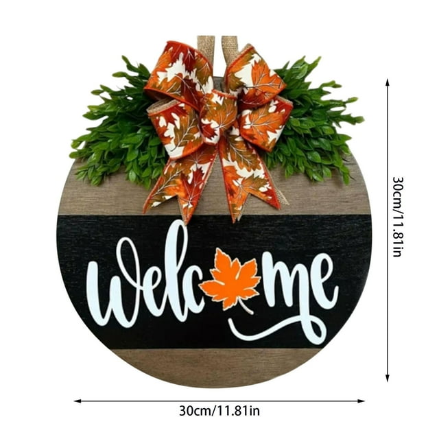 JJKBVCLO Themed 3D Pumpkin Leaf Door Sign Wall Décor Rustic Farmhouse Style