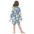 thumbnail image 4 of FORMRS Niños Bathrobe Unisex Hooded Robe Soft Plush Pajamas Sleepwear, Size 10-12T, Cute Fried Eggs, 4 of 7