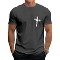 thumbnail image 7 of Ankishi Christian T Shirts for Men Cross Crewneck Casual Graphic Tees Loose Fit Basic Tops Short Sleeve for Travel Commuting, 7 of 7
