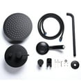 thumbnail image 2 of Aquaterior Shower Faucet Set Wall Mount Concealed Mixer Round Shower Head Black, 2 of 9