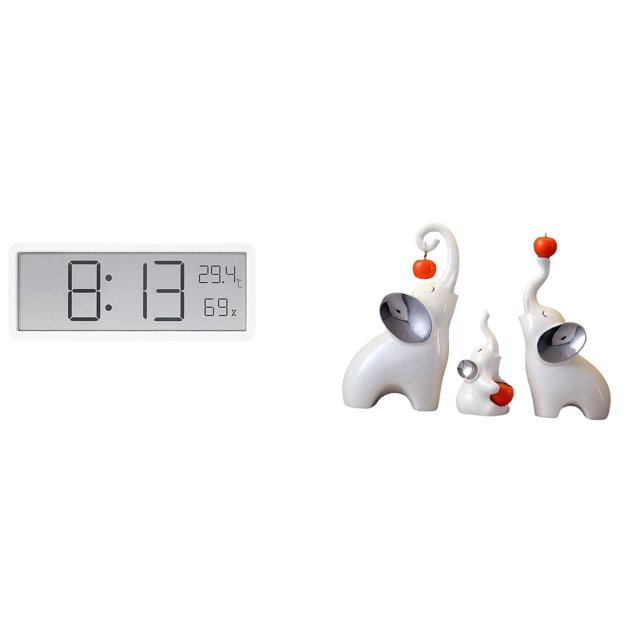 Reloj de pared digital con pantalla multifuncional, reloj de escritorio, , figuras de , artesanía de cerámica, adecuado para el