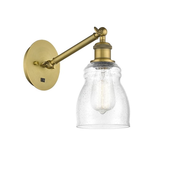 317-1W-BB-G394-LED-Innovations Lighting-Caledonia - 1 Light Wall Sconce In Industrial Style-11.38 Inches Tall and 5.3 Inches Wide Brushed Brass Seedy