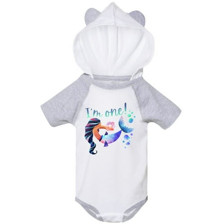 

Inktastic I m One! 1st Birthday Pink and Blue Mermaid Gift Baby Boy or Baby Girl Bodysuit