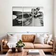 thumbnail image 2 of Elephant Stock Bw Vinyl Record Player Wall Art - Horizontal Multi Panel Canvas - Living Room Wall Decor - Music Multi Panel - Gray And Black Decor - 57" x 36", 2 of 8