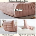 thumbnail image 6 of 35.8'' X 41.3'' Armless Fireside Chair, Oversized Soft Boucle Teddy Fabric Floor Lounge Sofa Couch, Comfy Single Lazy Sofa, Leisure Bean Bag Chair for Living Room, Bedroom, Office, Apartment  Pink, 6 of 18