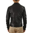 thumbnail image 3 of Men Black Leather Jacket Coat Motorcycle Biker Slim Fit Outwear Jackets A964, 3 of 4