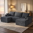 thumbnail image 6 of Modular Cloud Sofa Under-Seat Storage – 108" 3 Seats + 2 Ottomans, Floor-Touching Design, Convertible to L-Shape or Chaise, for Living Room, Apartment, 6 of 12
