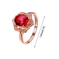 thumbnail image 3 of Anillo de bodas de cristal con flores para mujer, accesorios de joyería, anillo de compromiso de oro rosa y oro Wmkox8yi  sjalhkljlk1731, 3 of 3