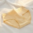 thumbnail image 2 of Rohuuque Teen Girls Pure Cotton Underwear Briefs Breathable Mid Waist Underpants Cute Panties XL Yellow, 2 of 3