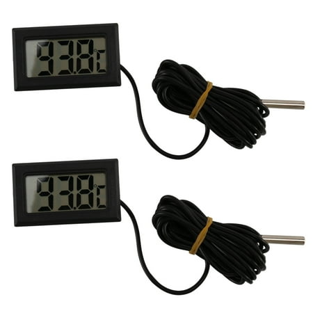 

2X Thermometer Digital LCD -40 Degrees Celsius + 110 Degrees Celsius Temperature Measuring Instrument Temperature Gauge